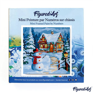 Mini Kit da Dipingere con i Numeri 20x20cm con cornice Vacanze di Natale