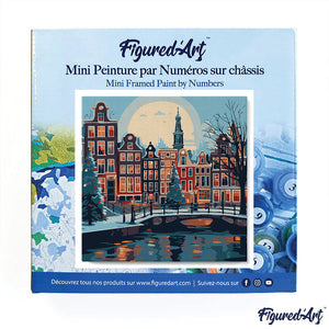 Mini Kit da Dipingere con i Numeri 20x20cm con cornice Natale ad Amsterdam