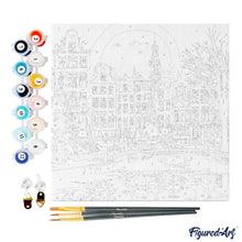 Carica l&#39;immagine nel visualizzatore di Gallery, Mini Kit da Dipingere con i Numeri 20x20cm con cornice Natale ad Amsterdam