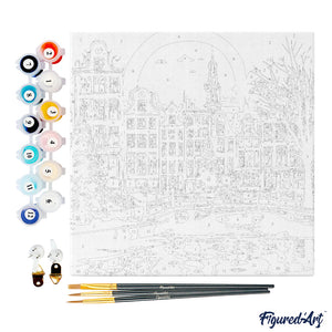 Mini Kit da Dipingere con i Numeri 20x20cm con cornice Natale ad Amsterdam