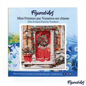 Mini Kit da Dipingere con i Numeri 20x20cm con cornice Ghirlande di Natale