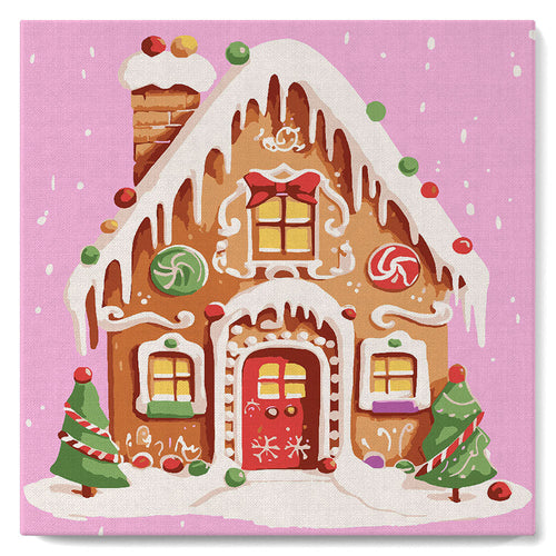 Mini Kit da Dipingere con i Numeri con cornice Casa di Pan di Zenzero