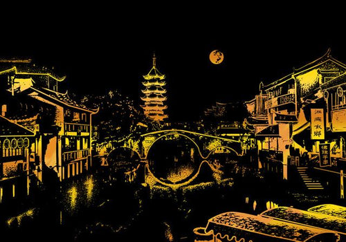 Scratch Painting - Città Lacustre Jiangnan