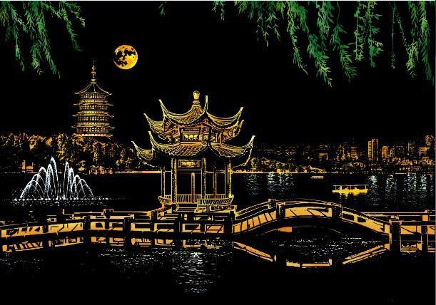 Scratch Painting - Lago In Cina