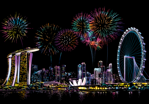 Scratch Painting - Marina Bay A Singapore