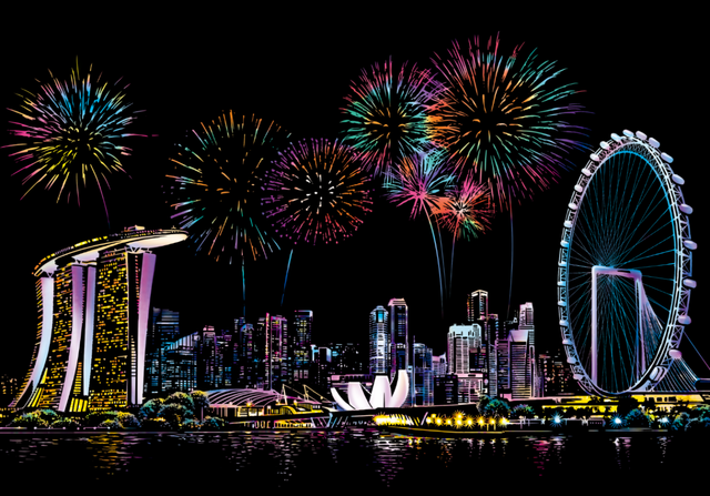 Scratch Painting - Marina Bay A Singapore