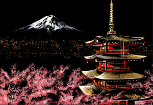 Scratch Painting - Monte Fuji In Giappone