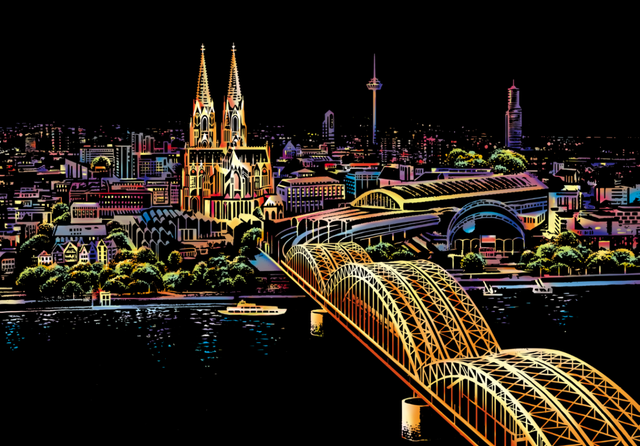 Scratch Painting - Ponte Hohenzollern In Germania