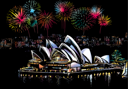 Scratch Painting - Sydney In Australia