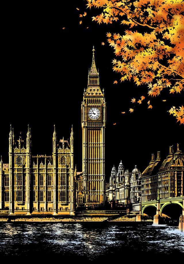 Scratch Painting - Big Ben A Londra