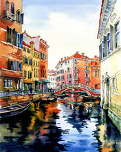 Carica l&#39;immagine nel visualizzatore di Gallery, Dipingere con i numeri Venezia ad acquerello Figured&#39;Art intermedia nuovi arrivi città paesaggi