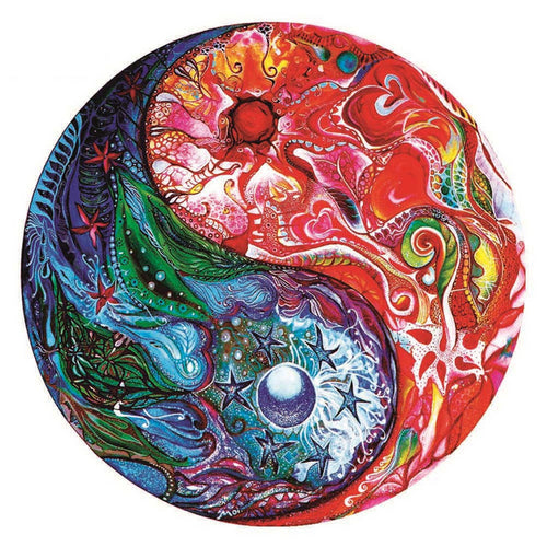Puzzle 2D in legno - Yin Yang Colorato