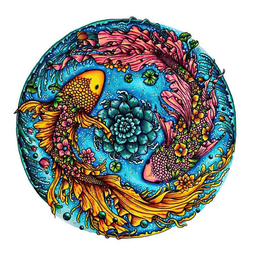 Puzzle 2D in legno - Carpe Koi