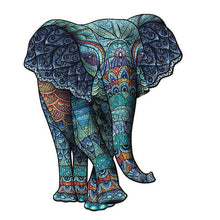 Carica l&#39;immagine nel visualizzatore di Gallery, Puzzle 2D in legno - Elefante Blu
