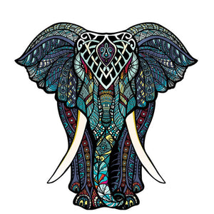 Puzzle 2D in legno - Elefante Mistico