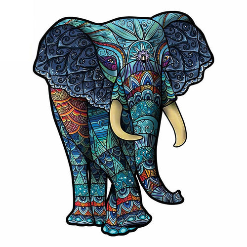 Puzzle 2D in legno - Elefante Blu 2