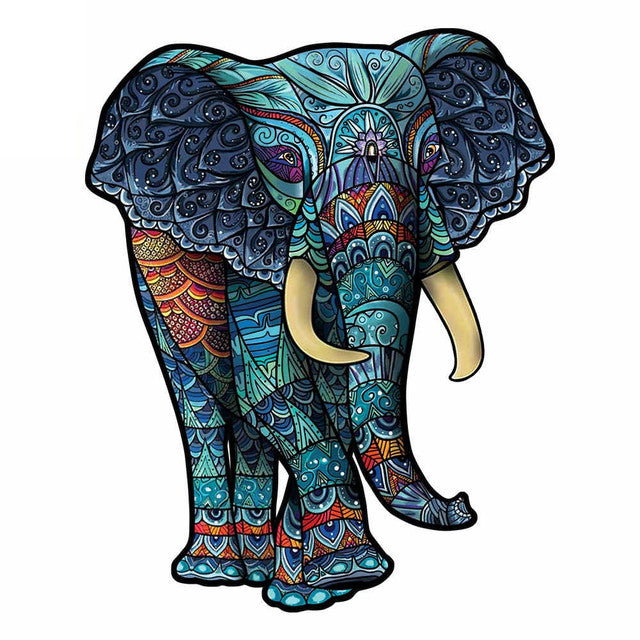 Puzzle 2D in legno - Elefante Blu 2