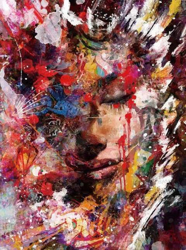 Dipingere con i numeri - Volto Femminile Astratto