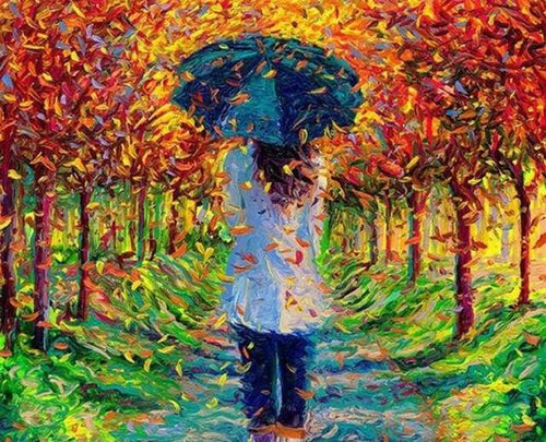 Dipingere con i numeri - Ombrello Nero E Autunno