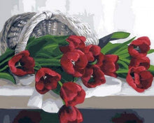 Carica l&#39;immagine nel visualizzatore di Gallery, Dipingere con i numeri - Cesto Di Tulipani Romantici