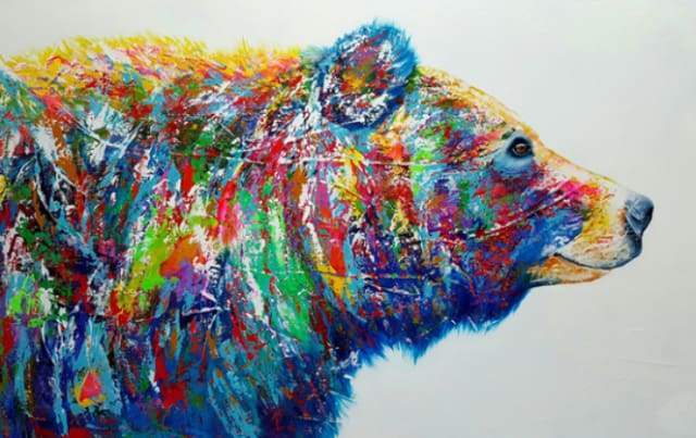 Dipingere con i numeri - Orso Multicolore