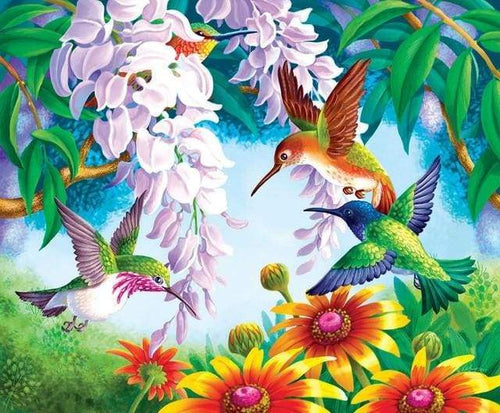 Dipingere con i numeri - Uccelli E Fiori