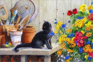 Dipingere con i numeri - Gattino Nero In Giardino