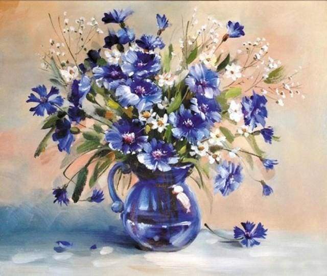 Dipingere con i numeri - Vaso Blu Con Zaffiro