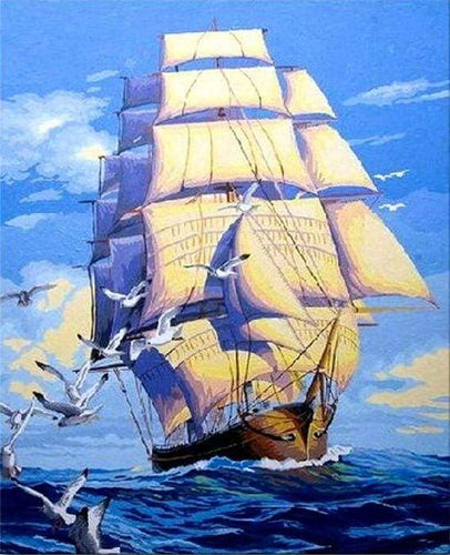 Dipingere con i numeri - Barca E Gabbiani