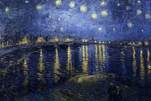 Carica l&#39;immagine nel visualizzatore di Gallery, Diamond Painting - Van Gogh Notte Stellata Sul Rodano 40x50cm tela già incorniciata