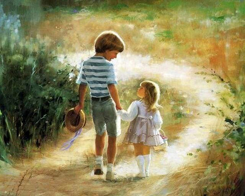 Dipingere con i numeri - Fratello E Sorella Che Camminano