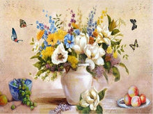 Carica l&#39;immagine nel visualizzatore di Gallery, Dipingere con i numeri - Farfalle E Vaso Bianco