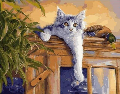 Dipingere con i numeri - Gatto E Anatra Appollaiati