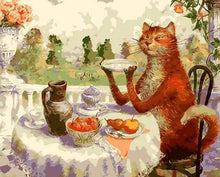 Carica l&#39;immagine nel visualizzatore di Gallery, Dipingere con i numeri - Gatto Che Mangia Prima Colazione