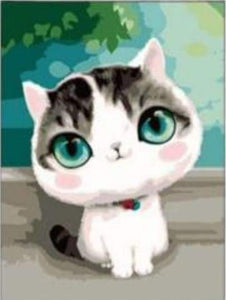 Dipingere con i numeri - Gatto Con Gli Occhi Azzurri