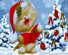 Carica l&#39;immagine nel visualizzatore di Gallery, Dipingere con i numeri - Gatto Di Natale