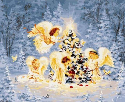 Dipingere con i numeri - Albero Di Natale Con Angeli
