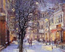 Carica l&#39;immagine nel visualizzatore di Gallery, Dipingere con i numeri - Città Durante L&#39;Inverno