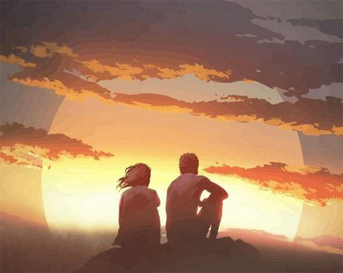 Dipingere con i numeri - Coppia Che Osserva Il Tramonto