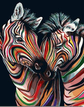 Carica l&#39;immagine nel visualizzatore di Gallery, Dipingere con i numeri - Coppia Di Zebre Colorate