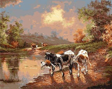 Carica l&#39;immagine nel visualizzatore di Gallery, Dipingere con i numeri - Mucche Vintage