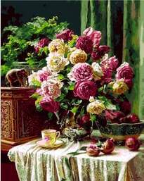 Dipingere con i numeri - Tazza Di Caffè E Bouquet Delizioso