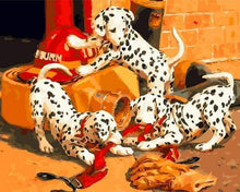Carica l&#39;immagine nel visualizzatore di Gallery, Dipingere con i numeri - Dalmata Che Giocano