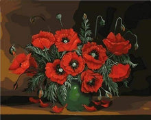 Carica l&#39;immagine nel visualizzatore di Gallery, Dipingere con i numeri - Fiori Rosso Scuro