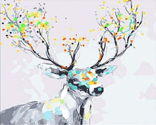 Carica l&#39;immagine nel visualizzatore di Gallery, Dipingere con i numeri - Cervo Con Legno Colorato