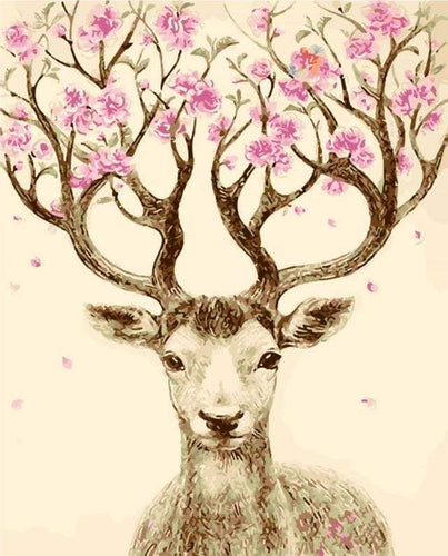 Dipingere con i numeri - Cervo Con Bosco Fiorito