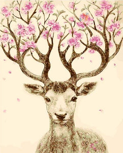 Dipingere con i numeri - Cervo Con Bosco Fiorito