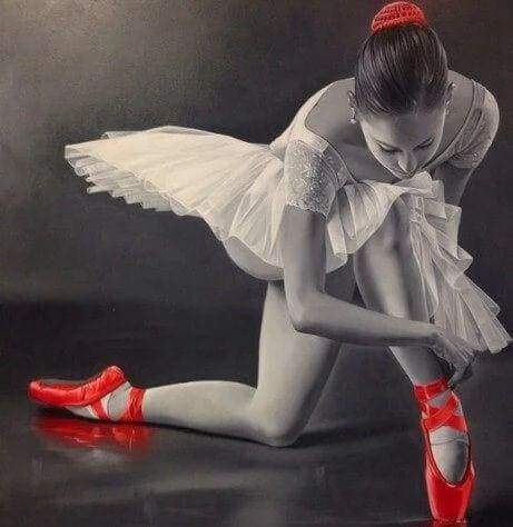 Diamond Painting - Ballerina E Scarpe Da Punta Rosse