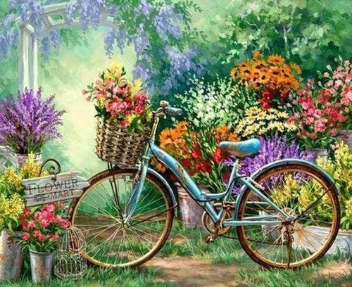 Diamond Painting - Biciclette E Fiori