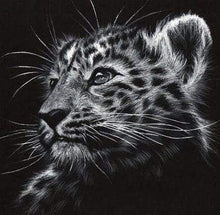 Carica l&#39;immagine nel visualizzatore di Gallery, Diamond Painting - Leopardo In Bianco E Nero